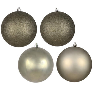 8" Wrought Iron 4 Finish Matte / Shiny / Sequin / Glitter Ball Ornament (set of 4) 1