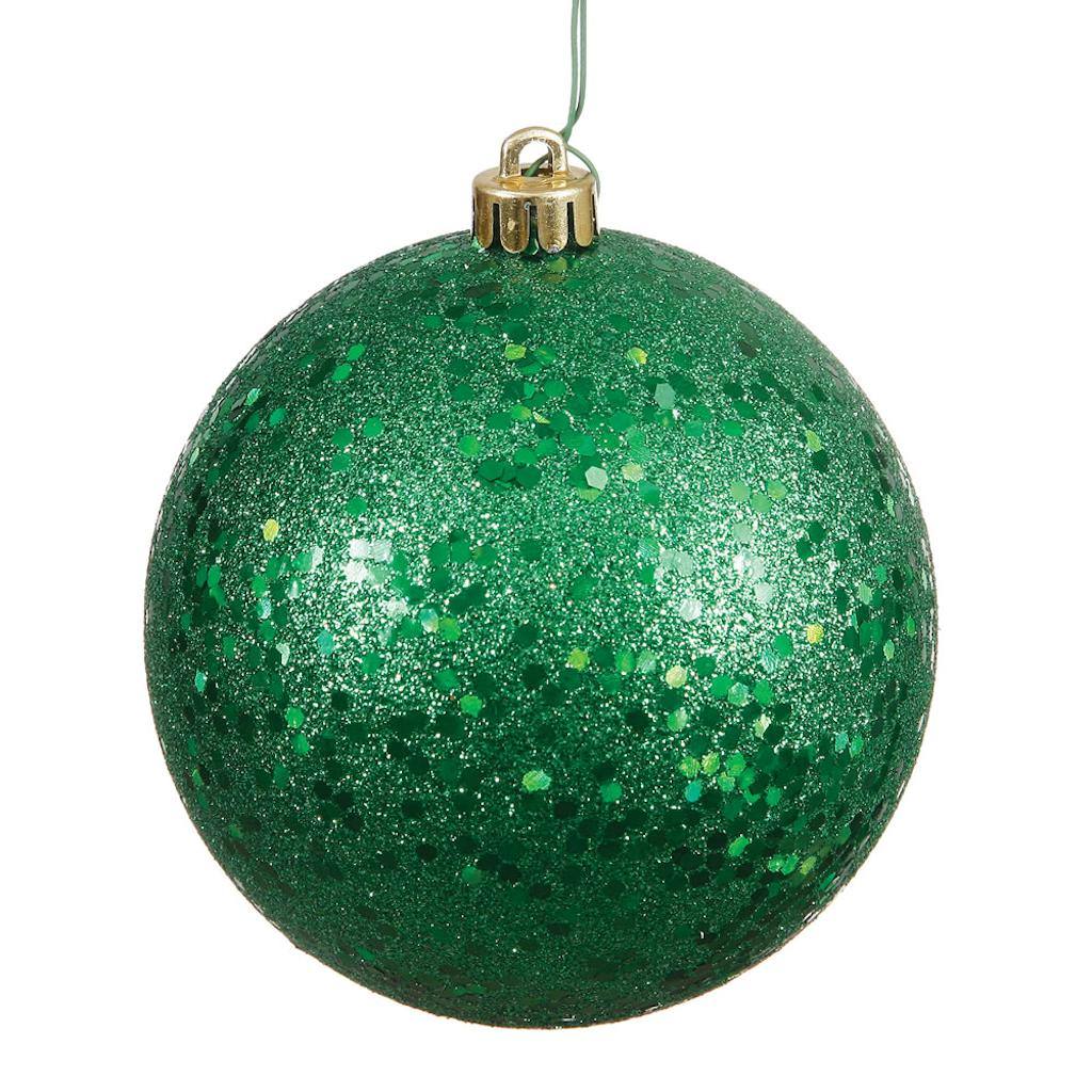 4.75" Green Sequin Ball Ornament (4 pack) 1