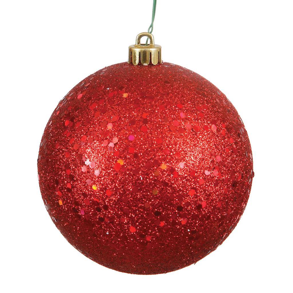 4.75" Red Sequin Ball Ornament (4 pack) 1