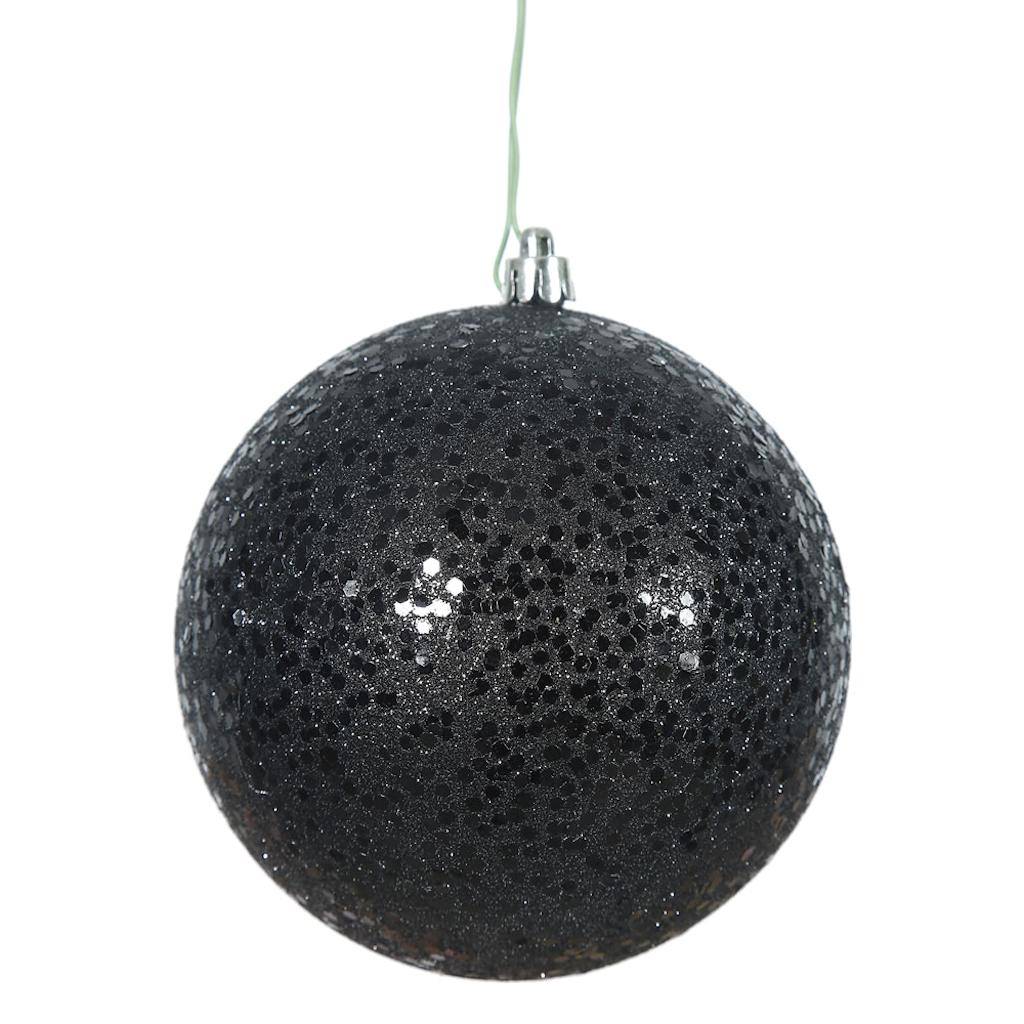 4.75" Black Sequin Ball Ornament (4 pack) 1