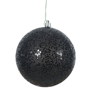 4.75" Black Sequin Ball Ornament (4 pack) 1