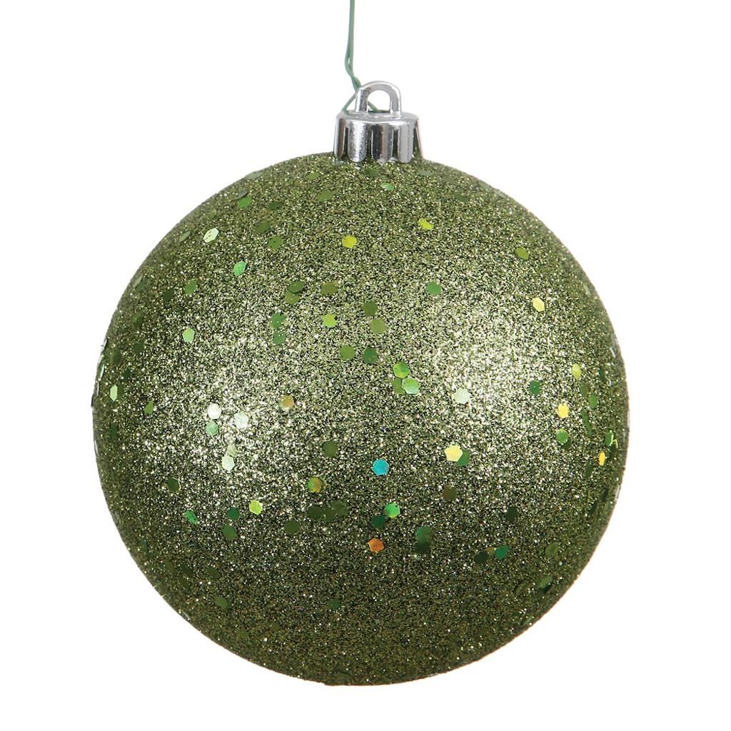 4.75" Olive Sequin Ball Ornament (4 pack) 1