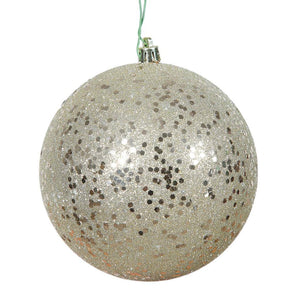 4.75" Champagne Sequin Ball Ornament (4 pack) 1