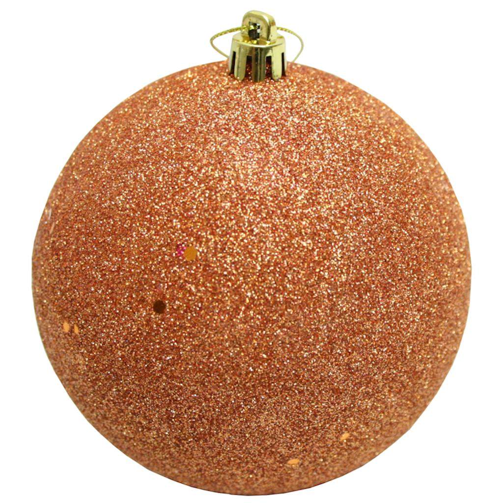 4.75" Rose Gold Sequin Ball Ornament (4 pack) 1