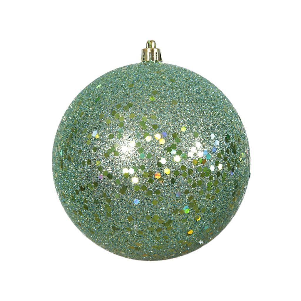 4.75" Seafoam Sequin Ball Ornament (4 pack) 1
