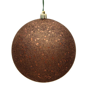 4.75" Mocha Sequin Ball Ornament (4 pack) 1