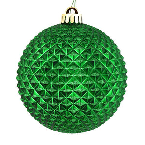 6" Green Durian Glitter Ball Ornament (4 pack) 1