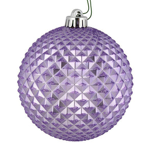 6" Lavender Durian Glitter Ball Ornament (4 pack) 1