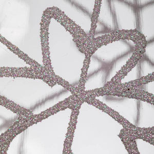 6" Clear with White Glitter Swirl Matte Christmas Ornament (3 Pack) 2