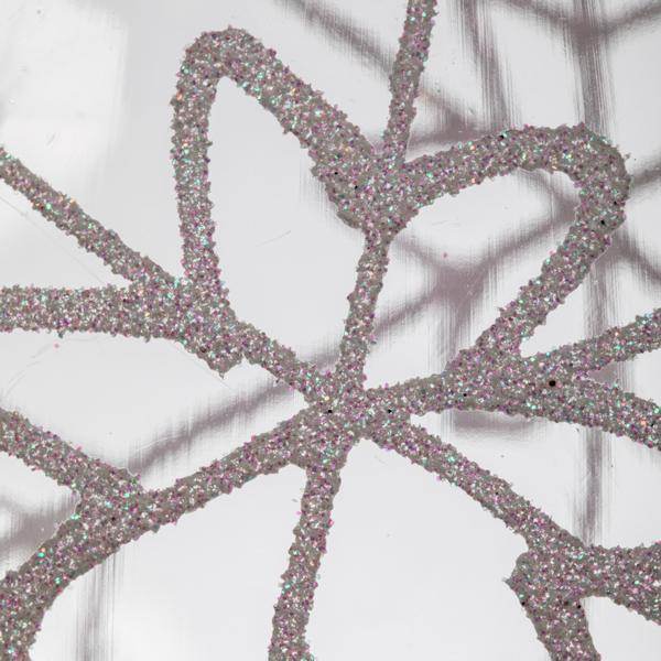 6" Clear with White Glitter Swirl Matte Christmas Ornament (3 Pack) 2