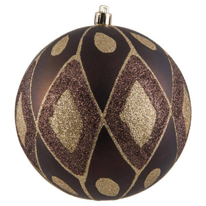 6" Chocolate Matte Glitter Christmas Ornament (3 Pack) 1