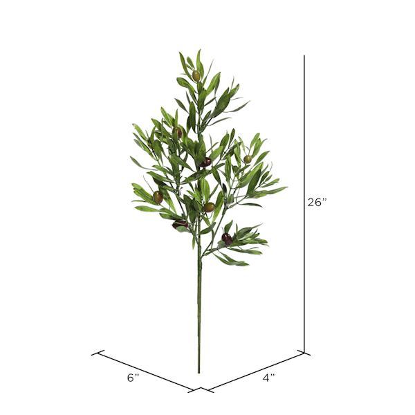 26" Artificial Green Olive Leaf Spray (3 pack) 1