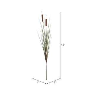 42" Artificial Grass Cattail Spray (4 pack) 2