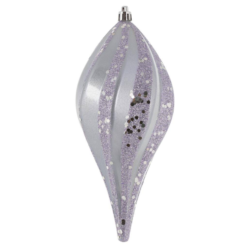 12" Lilac Candy Glitter Swirl Drop Ornament 1
