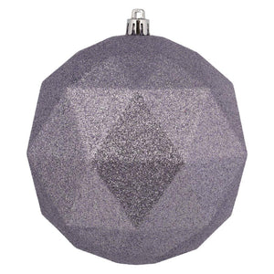 4.75" Lilac Glitter Geometric Ball Ornament (4 pack) 1