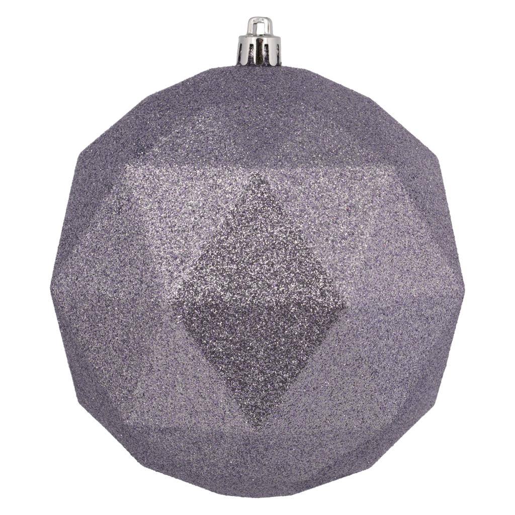 8" Lilac Glitter Geometric Ball Ornament 1