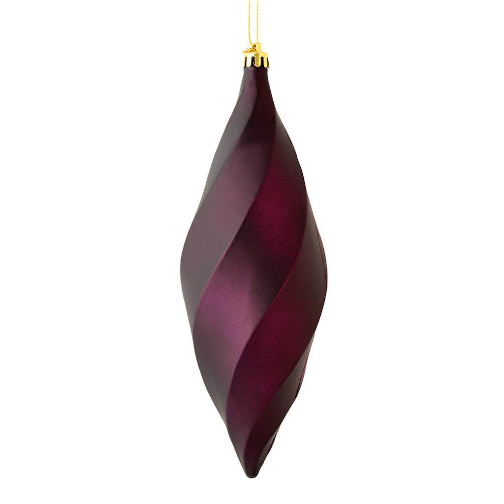 8" Lilac Matte Swirl Finial Ornament (6 pack) 1