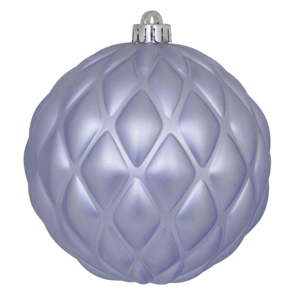 6" Lilac Matte Round Pine Cone Ornament (4 pack) 1