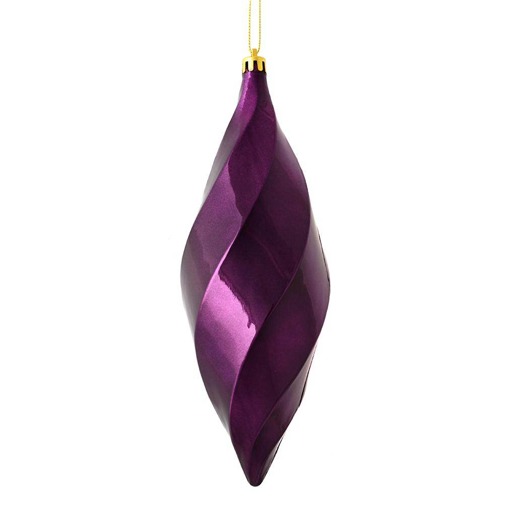 8" Periwinkle Shiny Swirl Finial Ornament (6 pack) 1