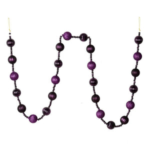 6' Periwinkle Stripe Ball Ornament Garland 1