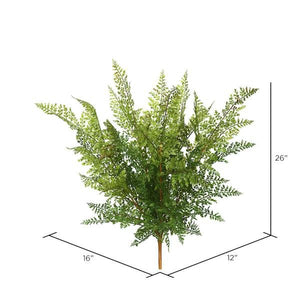 26" Artificial Green Fern Bush (2 pack) 2