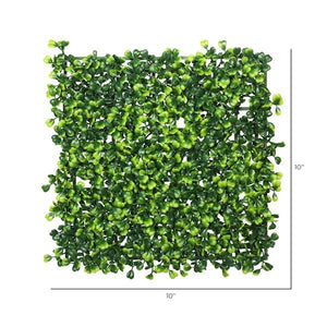 10" x 10" Artificial Square Green Boxwood Mat (4 pack) 2