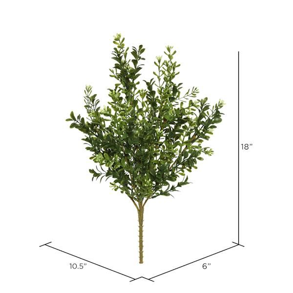 18" Artificial Green Boxwood Bush (3 pack) 2