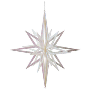 24" Champagne Iridescent 3D Glow Glitter Star Ornament 1