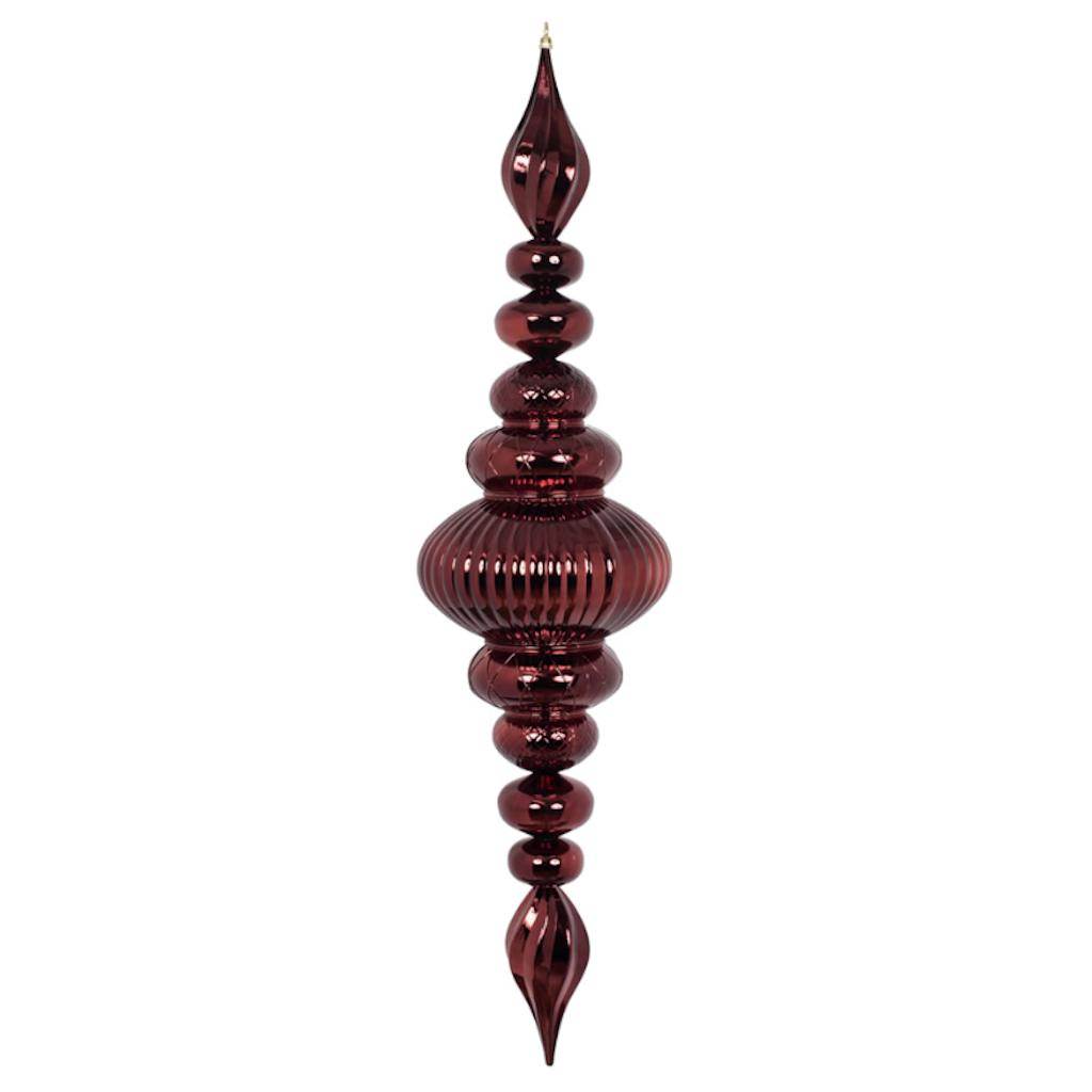41" Burgundy Shiny Finial Ornament 1