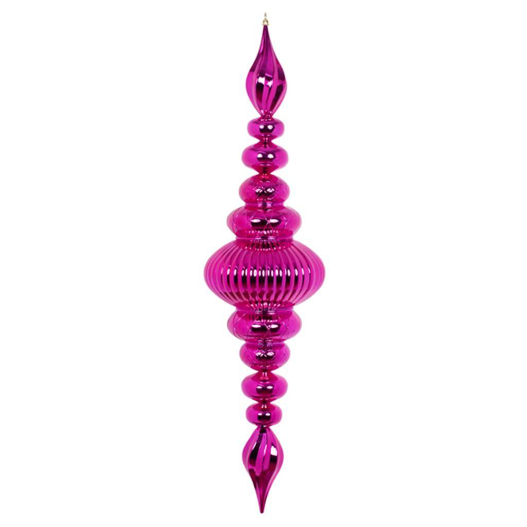 41" Fuchsia Shiny Finial Ornament 1