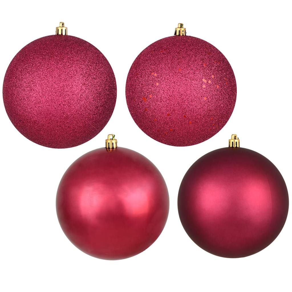 1" Berry Red Matte / Shiny / Sequin / Glitter Ball Ornament (36 pack) 1