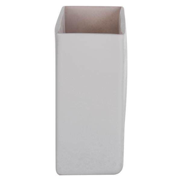 7" Crystal Gray Rectangle Glass Vase 2