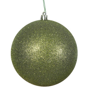 2.4" Olive Glitter Ball Ornament (24 pack) 1
