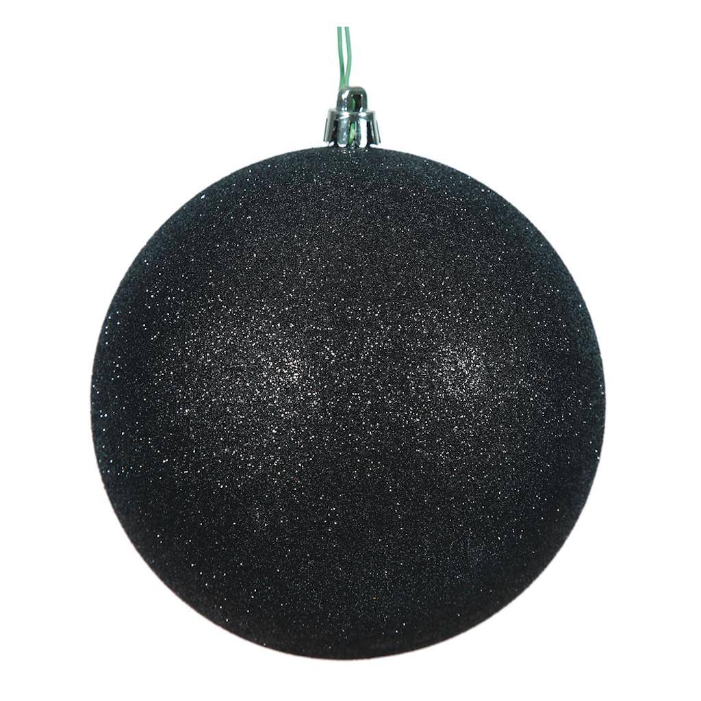 2.4" Black Glitter Ball Ornament (24 pack) 1
