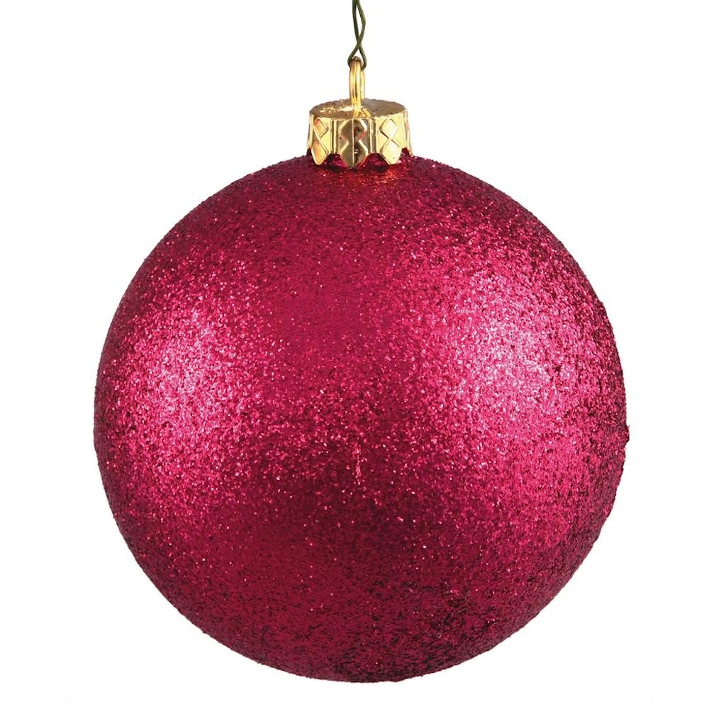 2.4" Wine Glitter Ball Ornament (24 pack) 1