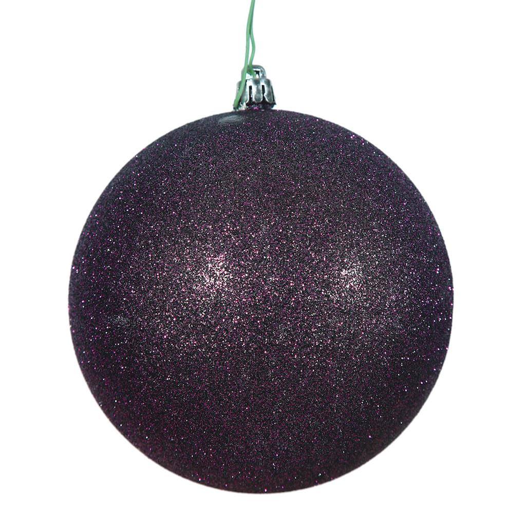2.4" Plum Glitter Ball Ornament (24 pack) 1