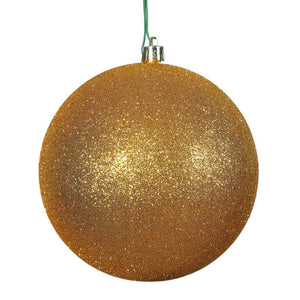 2.4" Antique Gold Glitter Ball Ornament (24 pack) 1