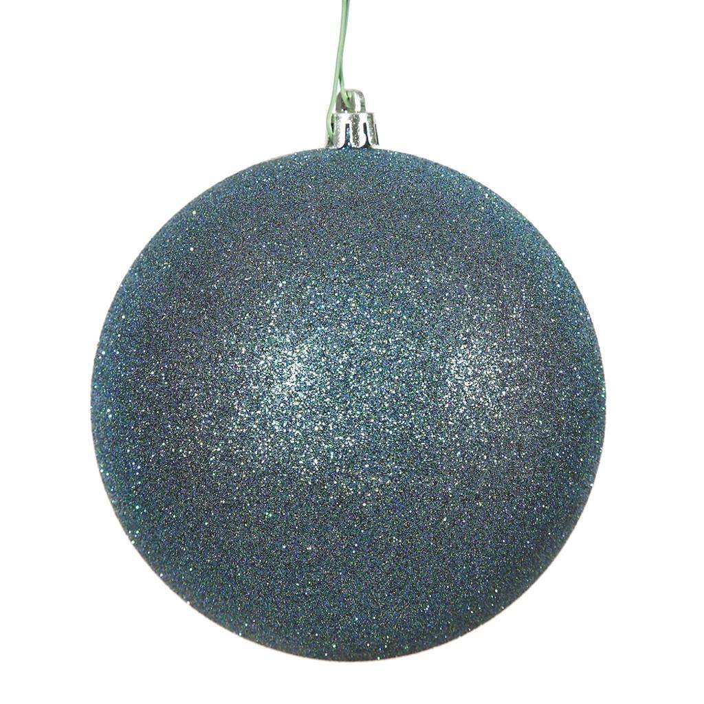2.4" Sea Blue Glitter Ball Ornament (24 pack) 1