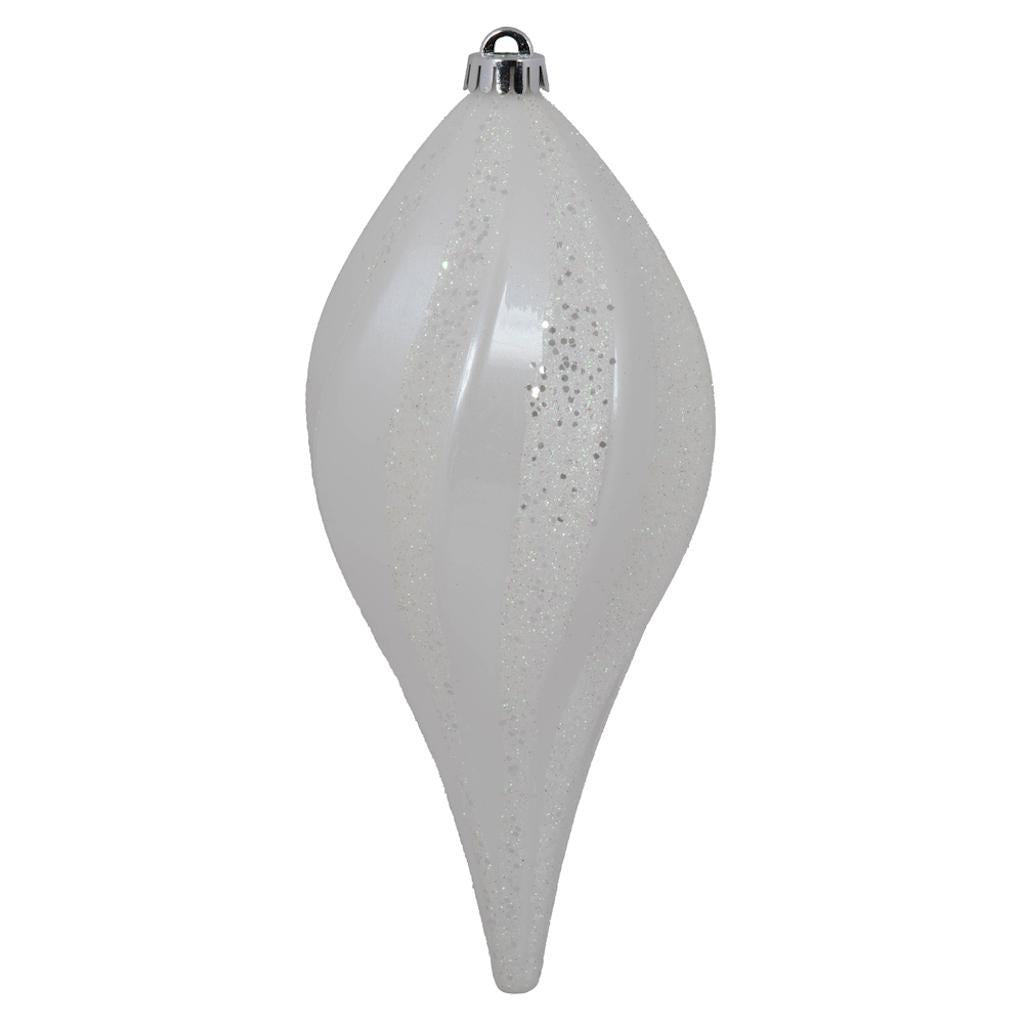 8'' White Candy Swirl Drop Ornament (3 pack) 1