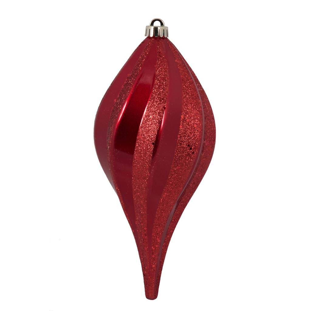 12" Red Candy Swirl Drop Ornament 1