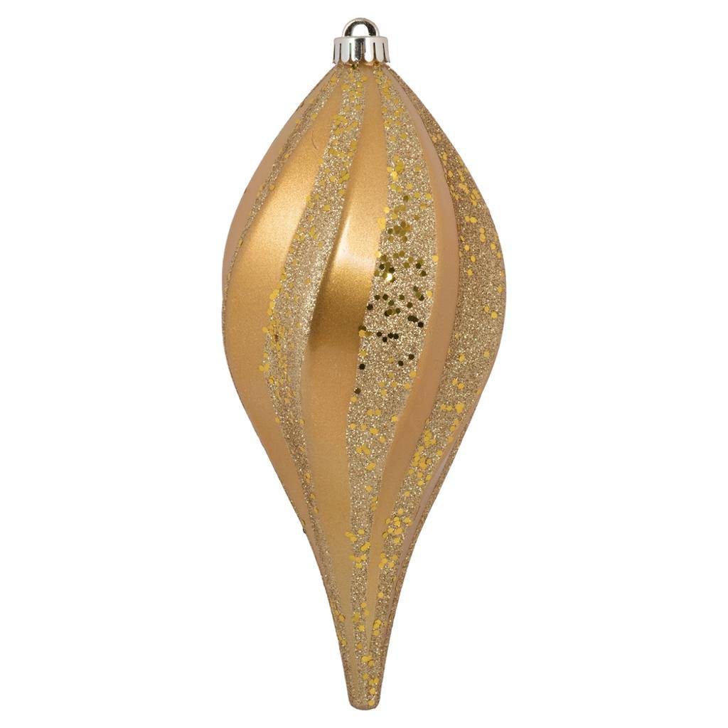 12" Gold Candy Swirl Drop Ornament 1