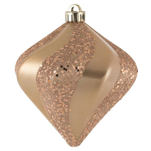 6" Cafe Latte Candy Swirl Diamond Ornament (3 pack) 1