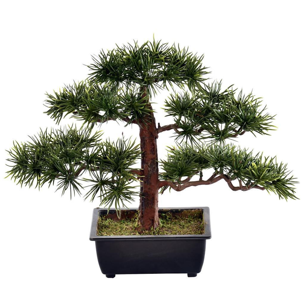 10" Potted Guest Greeting Artificial Bonsai Pine Tree 1
