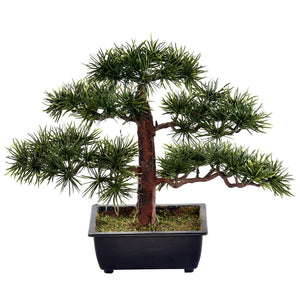 10" Potted Guest Greeting Artificial Bonsai Pine Tree 1