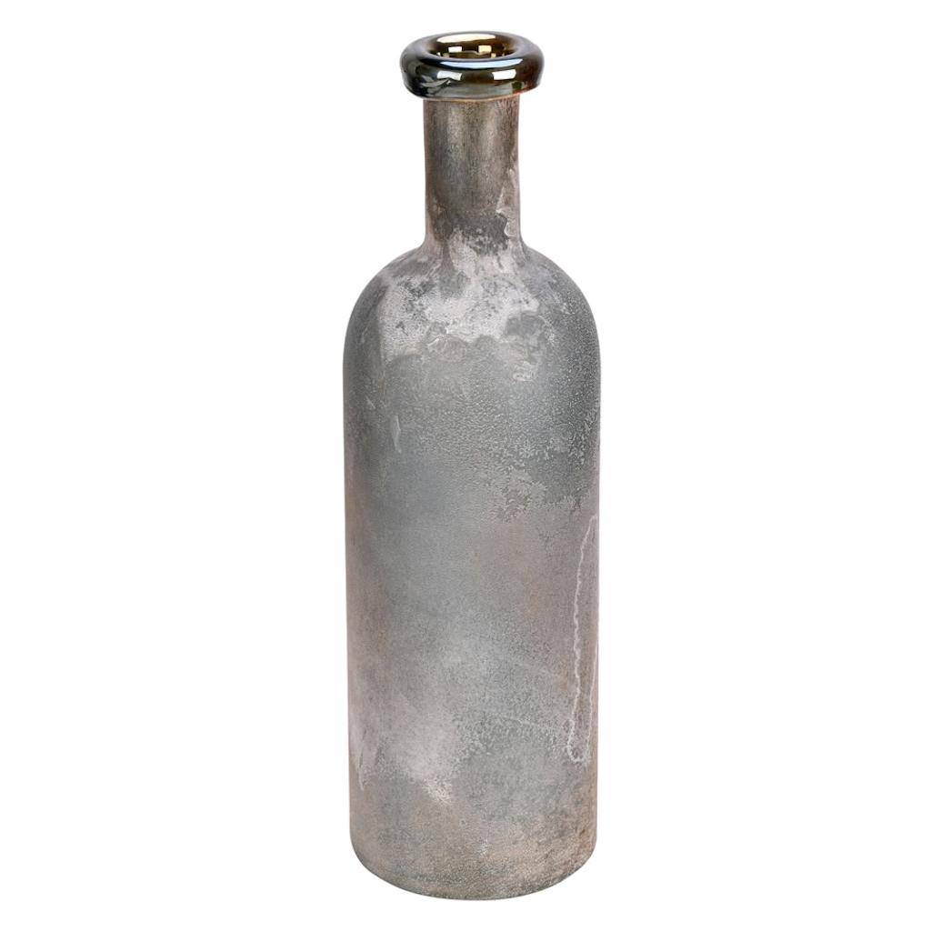 16" Slate Gray Glass Bottle Vase 1