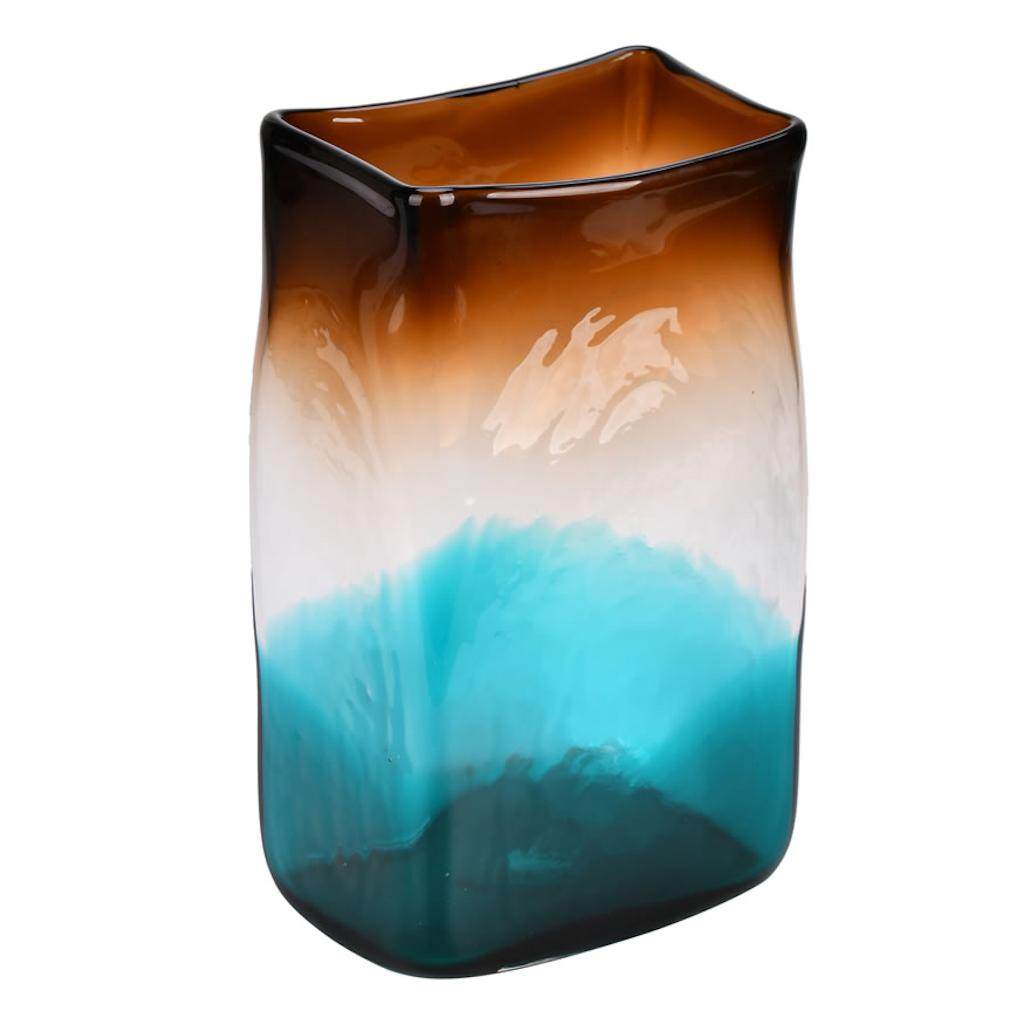 10" Burnt Sienna Rectangle Glass Vase 1