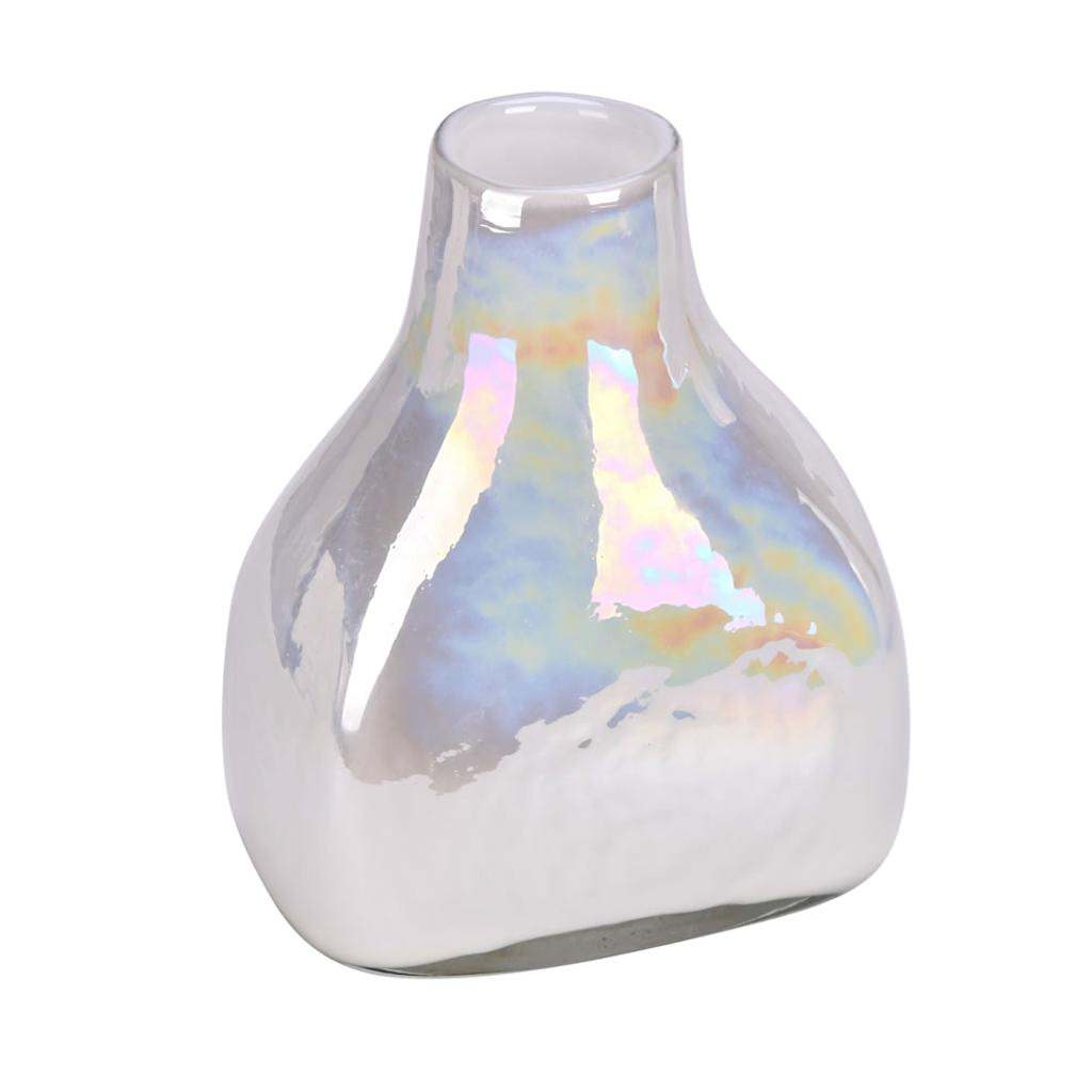 8" White Enamel Glass Bottle Vase 1