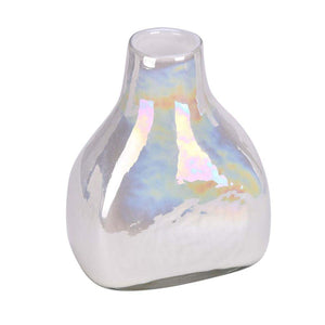 8" White Enamel Glass Bottle Vase 1