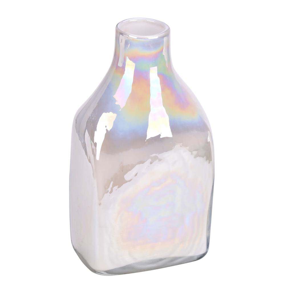 12" White Enamel Glass Bottle Vase 1