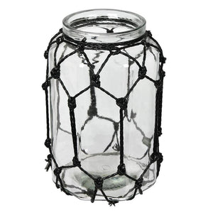 10.3" Glass Jar with Black Rope 1